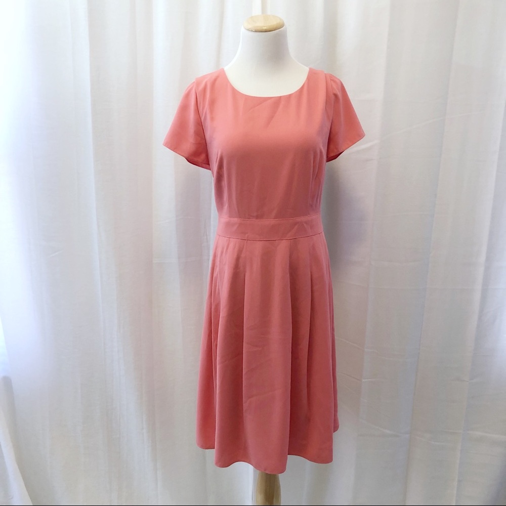 NWT Talbots Petites peach gauze classic dress 12P